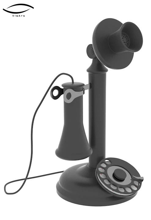old phone black 1914 3D Model .c4d .max .obj .3ds .fbx .stl .blend