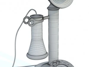 old phone black 1914 3D Model