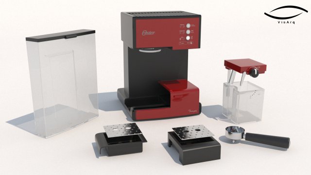 coffee maker oster primalatte Modelo 3D .c4d .max .obj .3ds .fbx .stl .blend 