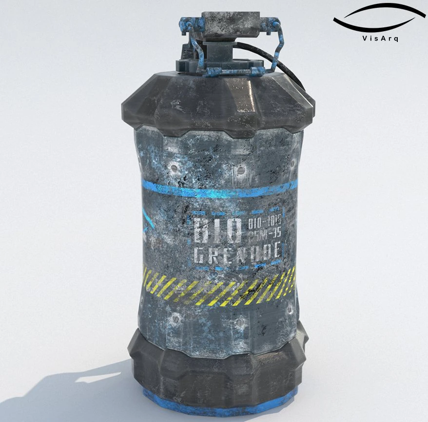 grenade sci-fi bio-101g 3D Model .c4d .max .obj .3ds .fbx .stl .blend 