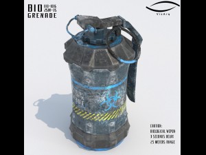 grenade sci-fi bio-101g Modèle 3D