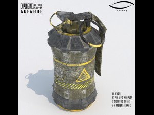 grenade sci-fi bio-101g Modèle 3D