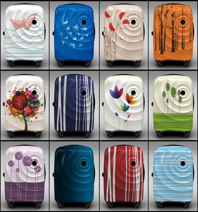 trolley suitcase Model 3D .c4d .max .obj .3ds .fbx .stl .blend
