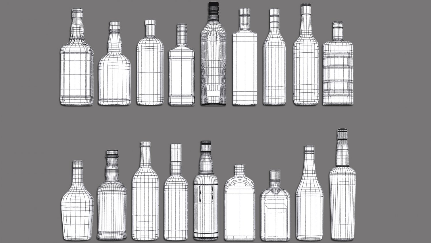 Liquor Bottles With Bar Unit Interior 3d Model In Beverage 3dexport