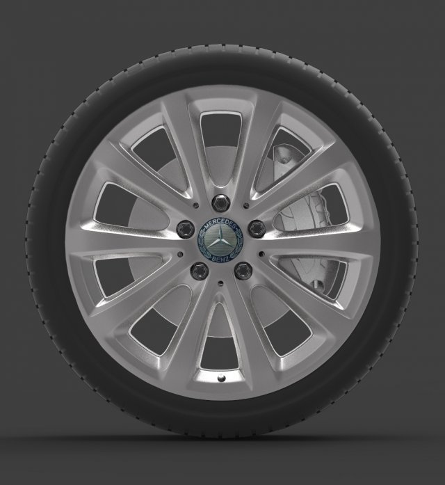 mercedes e 350 d alloy wheel 3D Model .c4d .max .obj .3ds .fbx .stl .blend 