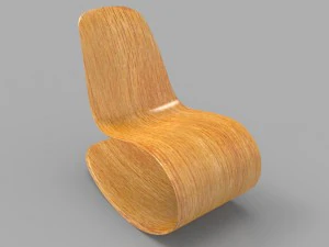 rocking wooden chair 3D Model
