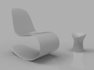 rocking wooden chair 3D Model