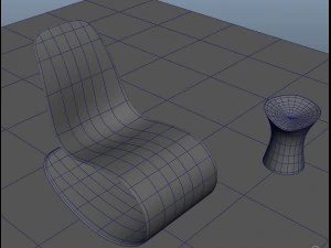 rocking wooden chair 3D Model