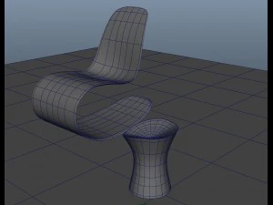 rocking wooden chair 3D Model