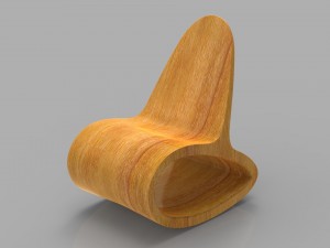 ocean rocker wooden rocking chair 3D मॉडल