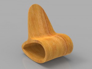 ocean rocker wooden rocking chair 3D Model