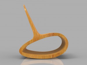 ocean rocker wooden rocking chair 3D Model
