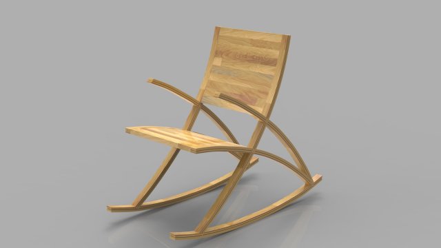 wishbone rocking chair 3D Model .c4d .max .obj .3ds .fbx .stl .blend 