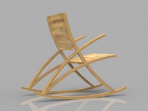 wishbone rocking chair 3D Model