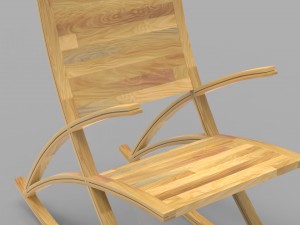 rocking wooden chair collection 3D Model