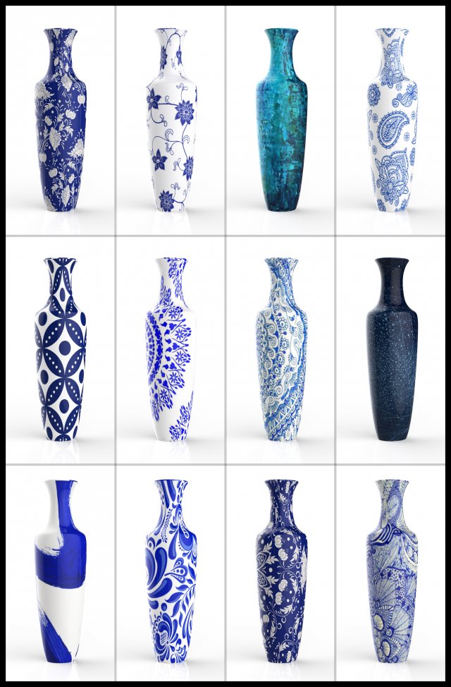 porcelain vase Modello 3D .c4d .max .obj .3ds .fbx .stl .blend 