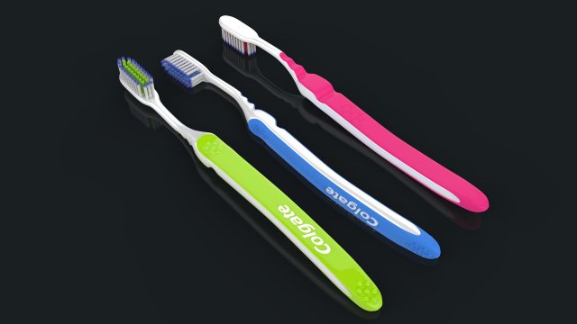 toothbrush with toothpaste Modelo 3D .c4d .max .obj .3ds .fbx .stl .blend 