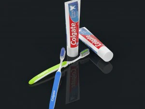 toothbrush with toothpaste 3D Model