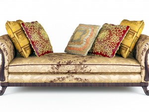 royal sofa with pillows 3D मॉडल