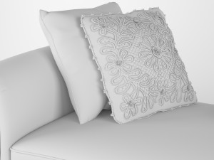 royal sofa with pillows 3D मॉडल