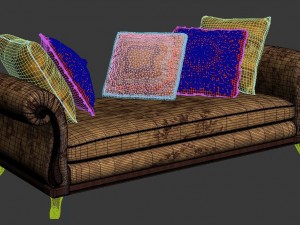 royal sofa with pillows 3D मॉडल