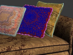 royal sofa with pillows 3D मॉडल