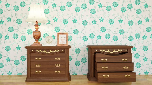 chest of drawer 3D Model .c4d .max .obj .3ds .fbx .stl .blend 