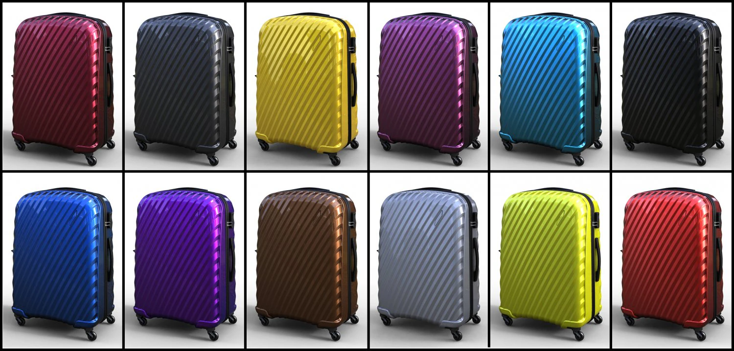 trolley suitcase bag 03 3D Model .c4d .max .obj .3ds .fbx .stl .blend