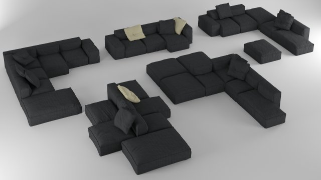 bonaldo peanut collection b01-b05 pillows 3D Model .c4d .max .obj .3ds .fbx .stl .blend 