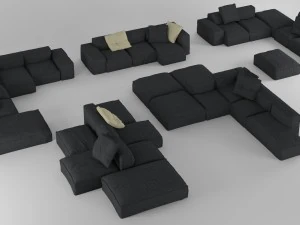 bonaldo ピーナッツ コレクション b01-b05 枕 3Dモデル