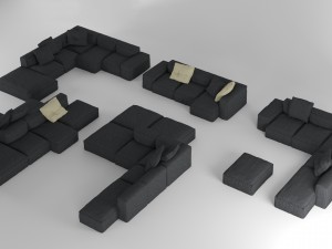 bonaldo peanut collection b01-b05 pillows 3D Model