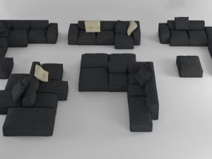 bonaldo peanut collection b01-b05 pillows 3D Model