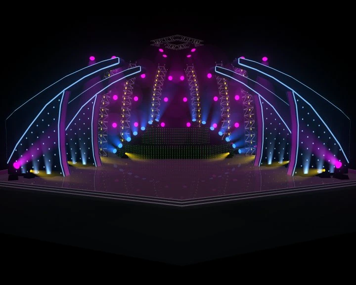 indoor stage - concert stage 3D Model .c4d .max .obj .3ds .fbx .stl .blend 