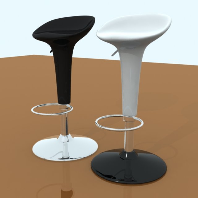 bar stool - black and white Modelo 3D .c4d .max .obj .3ds .fbx .stl .blend 