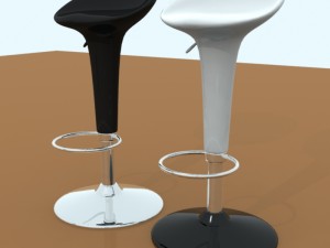 bar stool - black and white 3D Модель