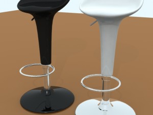 bar stool - black and white Modelo 3D