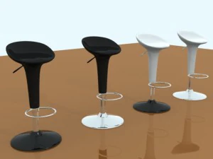 bar stool - black and white 3D Model