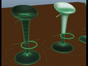 bar stool - black and white 3D Model
