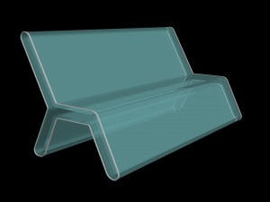 low poly conceptual modern bench 3D Model