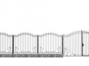 iron fence and gates 3D Model