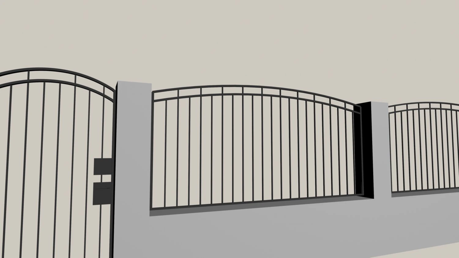 iron fence 3D Model .c4d .max .obj .3ds .fbx .stl .blend 