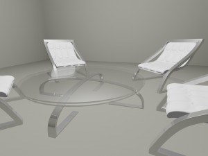 modern set of table with chairs 3D Model