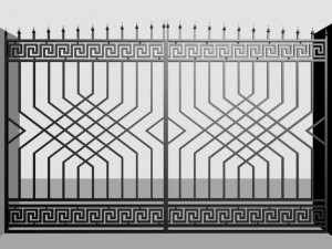 model of gates with fence for house and garden 3D Модель