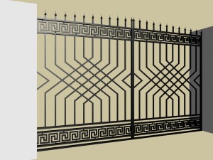 model of gates with fence for house and garden 3D 模型