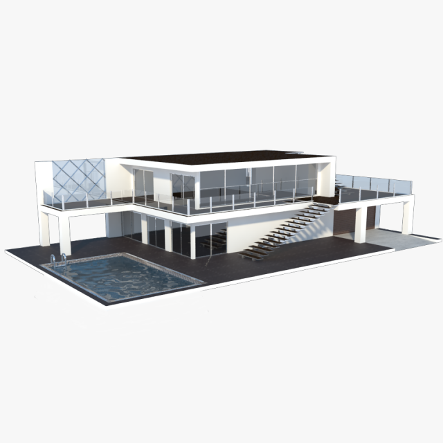 house Modelo 3D .c4d .max .obj .3ds .fbx .stl .blend 