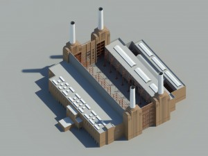battersea power station - london Modello 3D