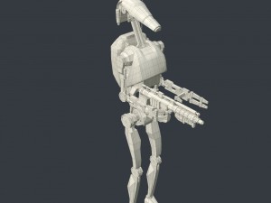 battle droid rigged 3D मॉडल