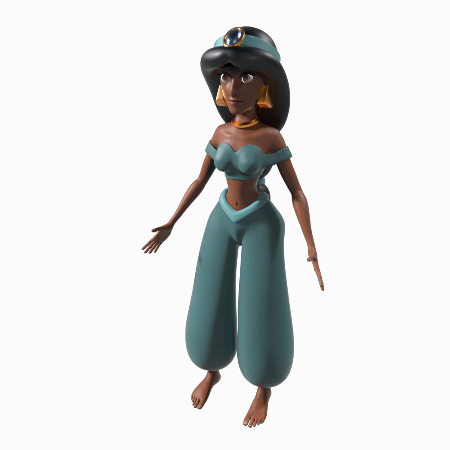 princess jasmine rigged 3D Model .c4d .max .obj .3ds .fbx .stl .blend 