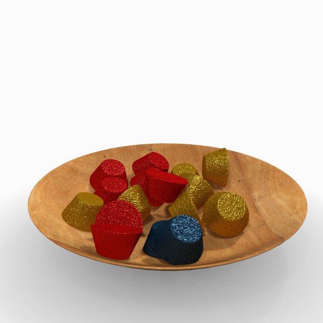 bowl with candy 3D मॉडल .c4d .max .obj .3ds .fbx .stl .blend 