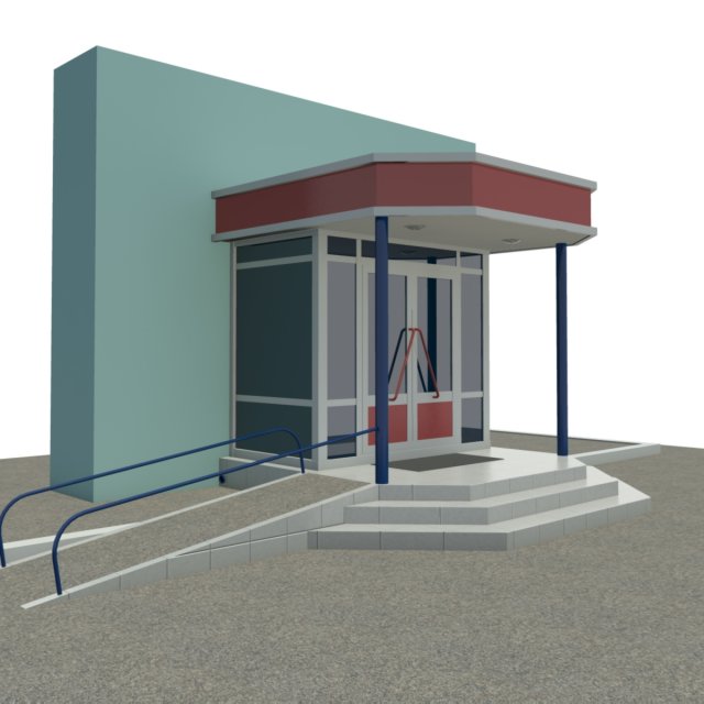 entrance to shop Modelo 3D .c4d .max .obj .3ds .fbx .stl .blend 